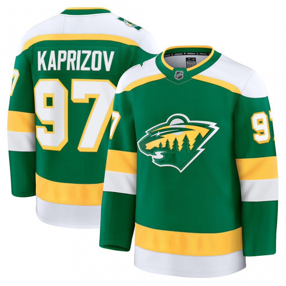 Kirill Kaprizov Minnesota Wild Alternate Premium Jersey - Green-Pro Kit Vault | Brand New 26/27 Sports Jerseys